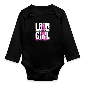 Courir - Body Bébé bio manches longues - noir - Devant