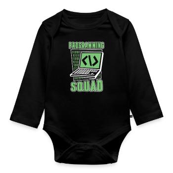 Programming Squad Softwareentwickler Developer - Baby Bio-Langarm-Body - Schwarz - Vorne