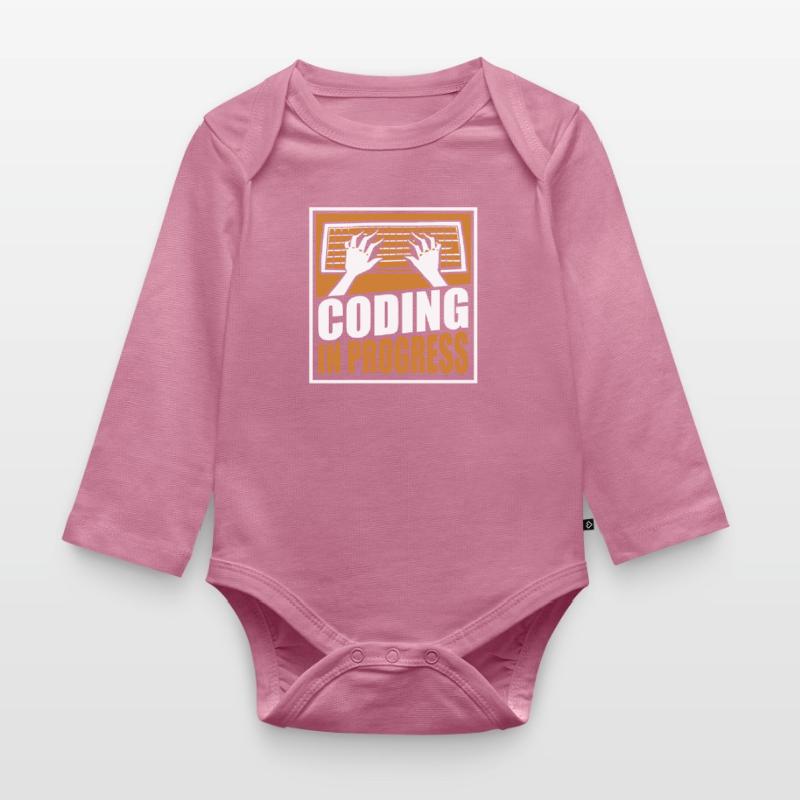 Coding In Progress Software Engineer Developer Organic Longsleeve Baby Bodysuit