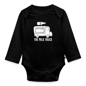 Camion de lait de vache - Body Bébé bio manches longues - noir - Devant