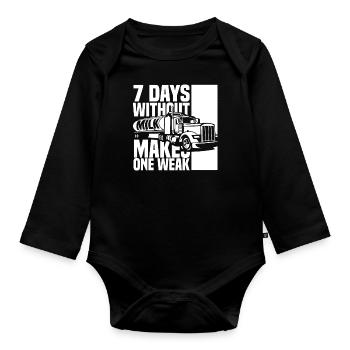 Cow Milk Funny Milk Wagon - Organic Longsleeve Baby Bodysuit - black - Front