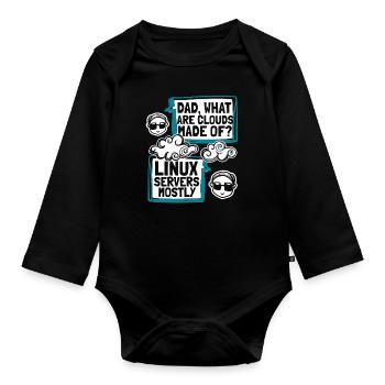 Papa quels sont les clouds faits de Developer Coder - Body Bébé bio manches longues - noir - Devant