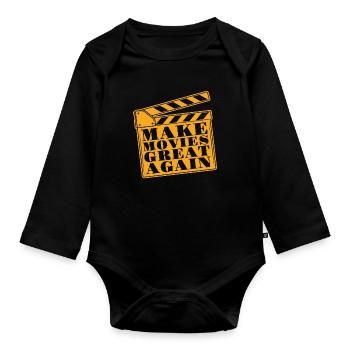 Filmmaking Make Movies Great Again Movie Director - Organic Longsleeve Baby Bodysuit - black - Front