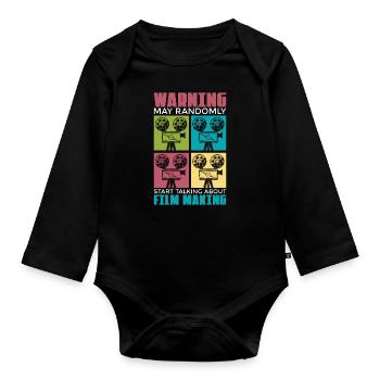 Filmmaking Warning May Randomly Start Film Cinema - Baby Bio-Langarm-Body - Schwarz - Vorne