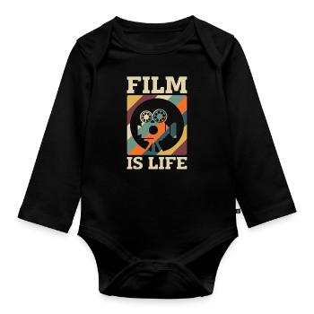 Filmmaking Film Is Life Retro Director Filmmaker - Baby Bio-Langarm-Body - Schwarz - Vorne