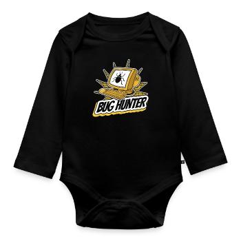 Bug Hunter Software Engineer Developer Coder - Organic Longsleeve Baby Bodysuit - black - Front