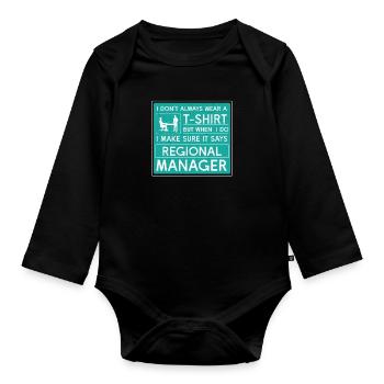 Make sure it's Regional Manager - Organic Longsleeve Baby Bodysuit - black - Front