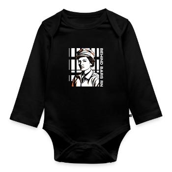 Behind Bars RN Corrections Nurse - Organic Longsleeve Baby Bodysuit - black - Front