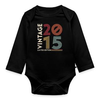 Vieille école 2015 - Body Bébé bio manches longues - noir - Devant