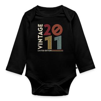 Geburtstag Limited Edition 2011 - Baby Bio-Langarm-Body - Schwarz - Vorne