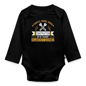 Building Design For Men Daddy Construction Worker - Organic Longsleeve Baby Bodysuit - black - Front