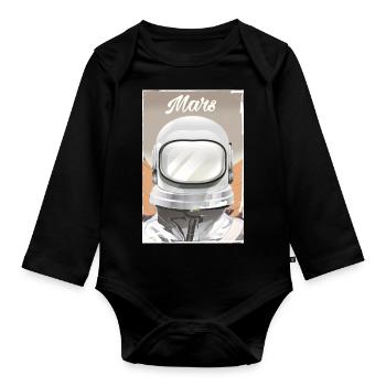 Mars Explorer Astronaut - Baby Bio-Langarm-Body - Schwarz - Vorne