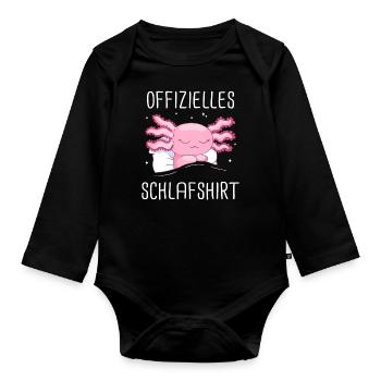 Axolotl Schwanzlurch Axolotls - Baby Bio-Langarm-Body - Schwarz - Vorne