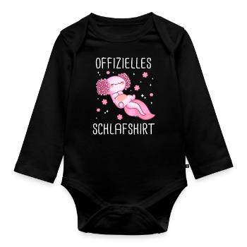 Axolotl Schwanzlurch Axolotls - Baby Bio-Langarm-Body - Schwarz - Vorne
