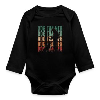 Animal Trainer Dog Trainer Retro Zookeeper Pet - Baby Bio-Langarm-Body - Schwarz - Vorne