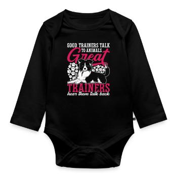 Animal Trainer Good Trainers Talk To Zookeeper - Baby Bio-Langarm-Body - Schwarz - Vorne