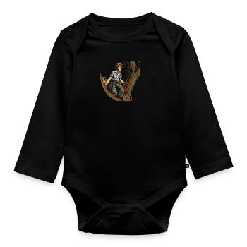 Baumpfleger Baumkletterer Arborist Baumklettern - Baby Bio-Langarm-Body - Schwarz - Vorne