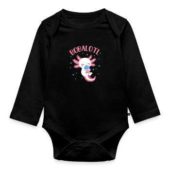 Bubble Tea - Organic Longsleeve Baby Bodysuit - black - Front