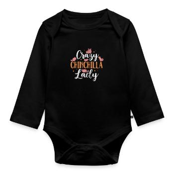 Chinchilla Rodent Pet Rodent Gift - Organic Longsleeve Baby Bodysuit - black - Front