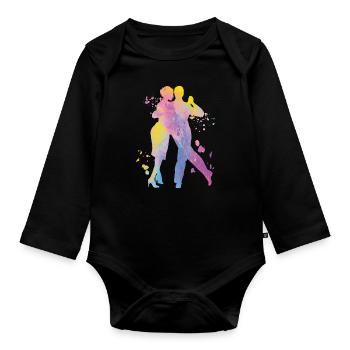Argentinischer Tango Tanzen Milonga Vals - Baby Bio-Langarm-Body - Schwarz - Vorne