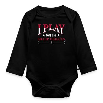 Falconer Falconry Falcon Ornithology Falcon - Baby Bio-Langarm-Body - Schwarz - Vorne