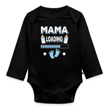 Maman Chargement Maman Mères Maman Maman Fête des mères - Body Bébé bio manches longues - noir - Devant