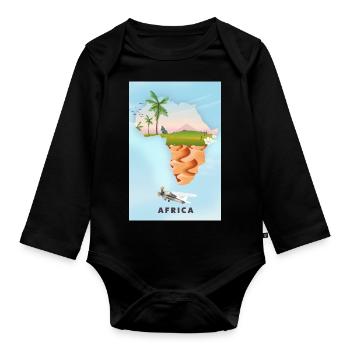 Map Of Africa - Organic Longsleeve Baby Bodysuit - black - Front