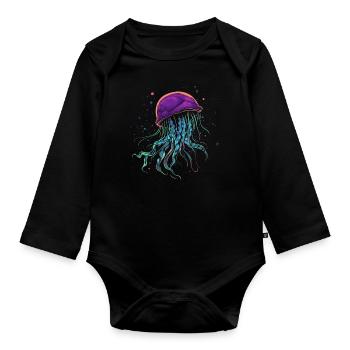 Qualle - Baby Bio-Langarm-Body - Schwarz - Vorne