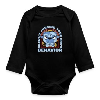 Animal Trainer Silently Judging Your Animal Rescue - Organic Longsleeve Baby Bodysuit - black - Front