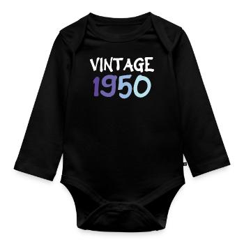 Vintage 1950 - Body Bébé bio manches longues - noir - Devant
