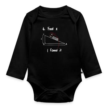 Find X Mathematics Math - Organic Longsleeve Baby Bodysuit - black - Front