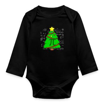 Pi Math Arbre de Noël Mathématicien Mathématiques - Body Bébé bio manches longues - noir - Devant
