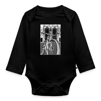 Vélo solitaire : partez pour de nouvelles aventures passionnantes - Body Bébé bio manches longues - noir - Devant