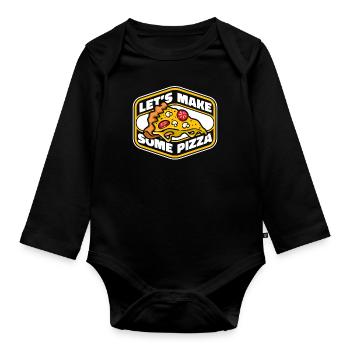 Faisons de la pizza plateau de pizza pizza pizza four pizza - Body Bébé bio manches longues - noir - Devant