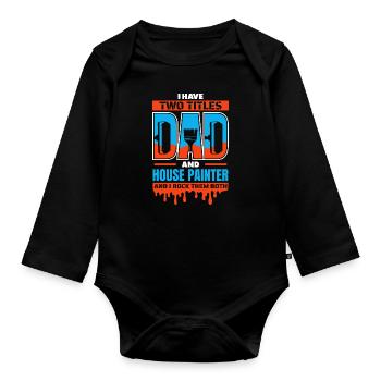 Peintre, vernisseur, papa - Body Bébé bio manches longues - noir - Devant