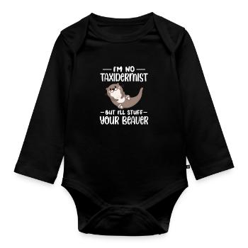 Loutre de mer Loutre Loutre Cadeau de loutre - Body Bébé bio manches longues - noir - Devant