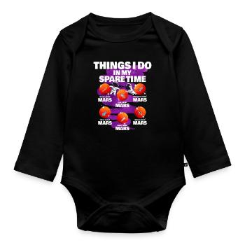 Mars - Organic Longsleeve Baby Bodysuit - black - Front