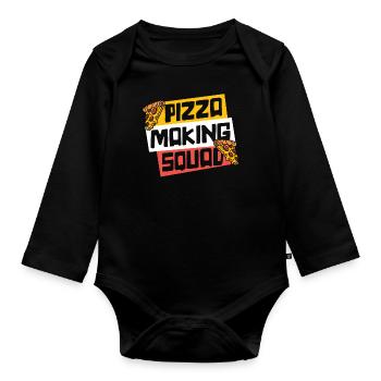 Pizza Making Squad Plaque à pizza Four à pizza Pizza - Body Bébé bio manches longues - noir - Devant