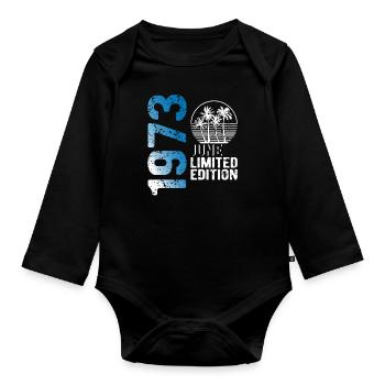 Juin 1973 édition limitée millésime année de naissance - Body Bébé bio manches longues - noir - Devant