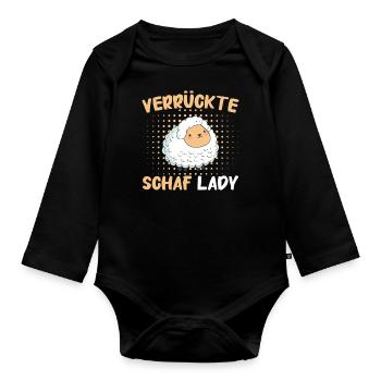 Schafe Schafherde Bauernhof Landwirt Schäfer - Baby Bio-Langarm-Body - Schwarz - Vorne