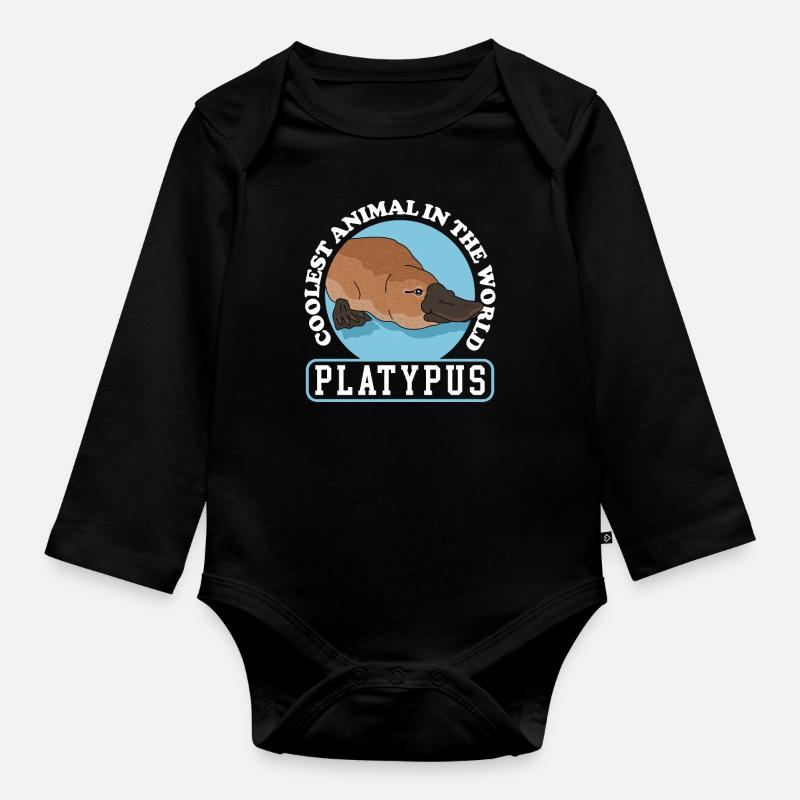 Schnabeltier Schnabeltiere Platypus Geschenk - Baby Bio-Langarm-Body - Schwarz