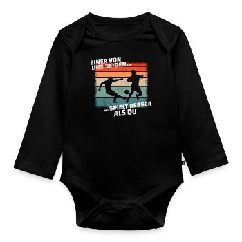 Fußballzubehör Geschenkidee Fußballfan - Baby Bio-Langarm-Body - Schwarz - Vorne