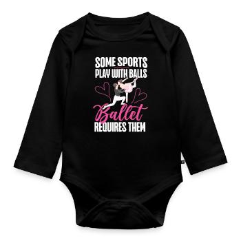 Ballet Dancer Dance Girl Ballerina - Baby Bio-Langarm-Body - Schwarz - Vorne