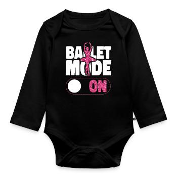 Ballet Dancer Dance Girl Ballerina - Baby Bio-Langarm-Body - Schwarz - Vorne