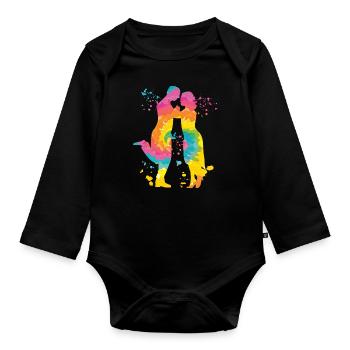 Argentinischer Tango Tanzen Milonga Vals - Baby Bio-Langarm-Body - Schwarz - Vorne