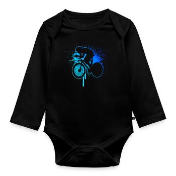 Vélo de route Hommes Vélo de route Cyclisme sur route - Body Bébé bio manches longues - noir - Devant