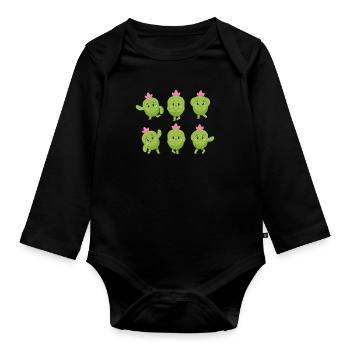 Cactus Yoga - Body Bébé bio manches longues - noir - Devant