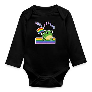 Rainbow Frog - L’amour est l’amour - Body Bébé bio manches longues - noir - Devant