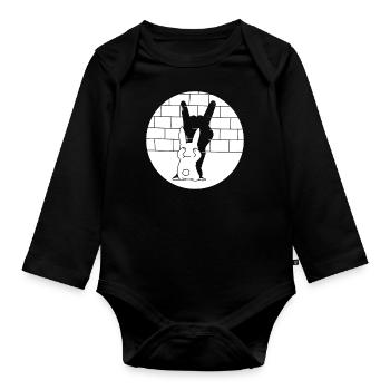 Rock Bunny Fun - Baby Bio-Langarm-Body - Schwarz - Vorne