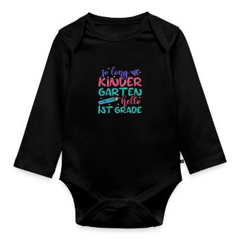 Kindergarten - Organic Longsleeve Baby Bodysuit - black - Front
